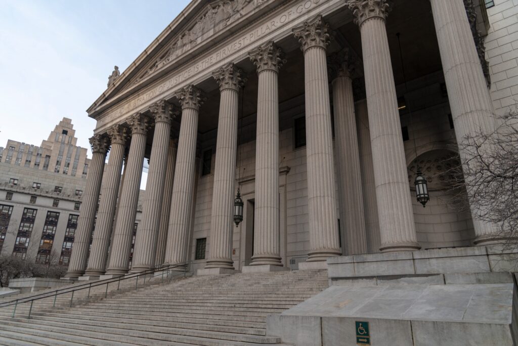 Columns and steps of a government building