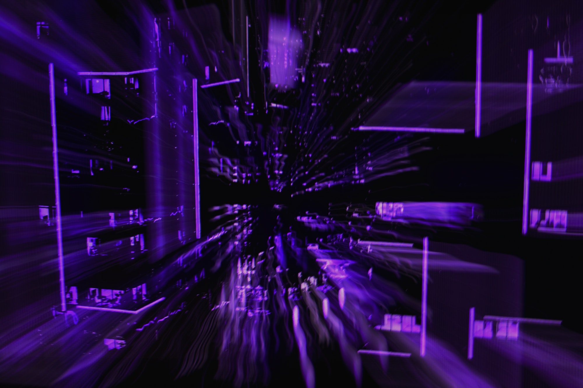 visualizing data abstract purple background with motion blur digital data analysis concept