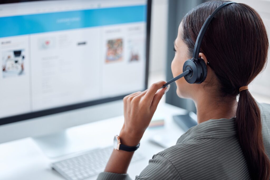 Your information is loaded on our system. Shot of a businesswoman working in a call centre.