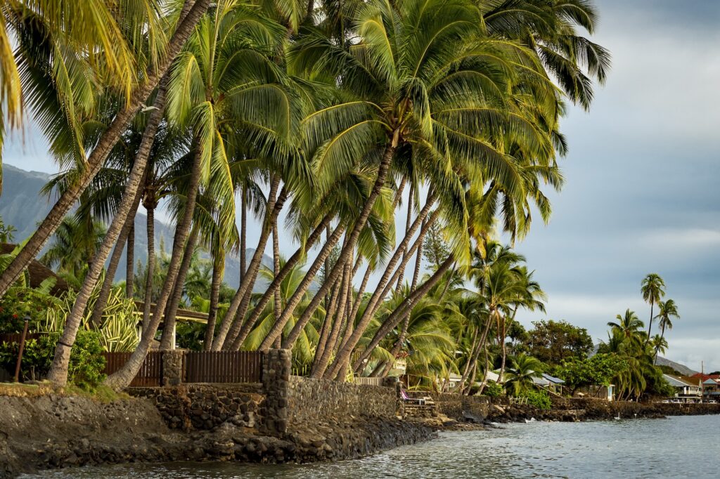 Lahaina's waterfront. Lahaina is located in west Maui, Hawaii