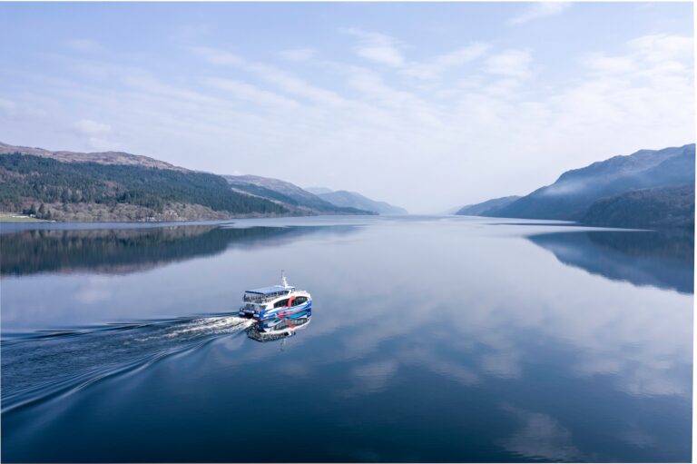 Loch Ness Ferry Heading out in Search of Famous Nessie