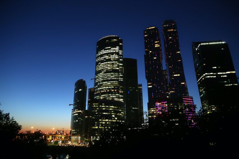 Moscow-city (Moscow International Business Center) at night