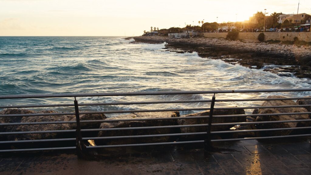 Waterfront with railings to ensure safety