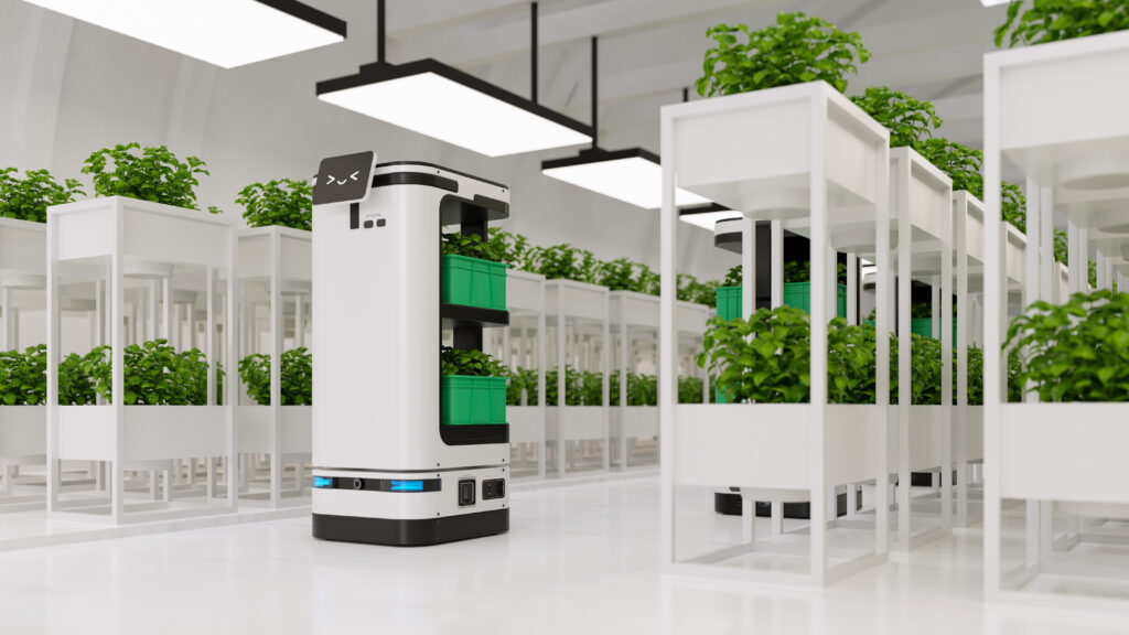 AI robot that help transport and take care of in vegetable plantation