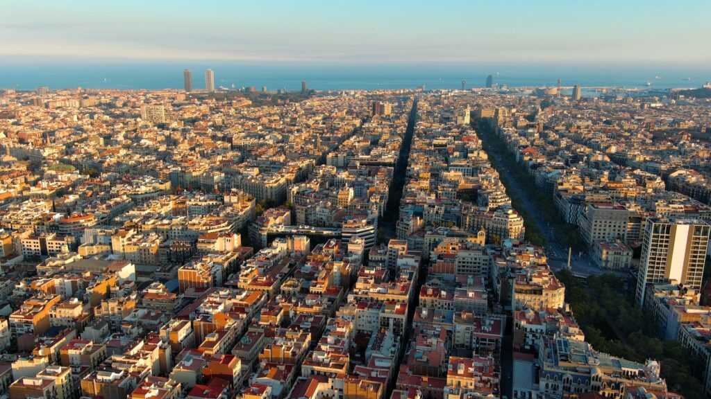 Barcelona city, Sarria-Sant Gervasi, one of the biggest districts of Barcelona