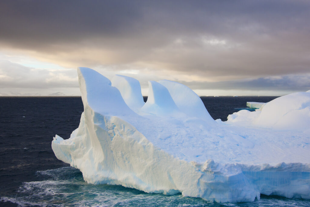 Icebergs floating on the Antarctic southern oceans.