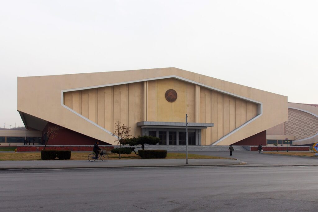 Wrestling Hall at Pyongyang Sports Street in North Korea