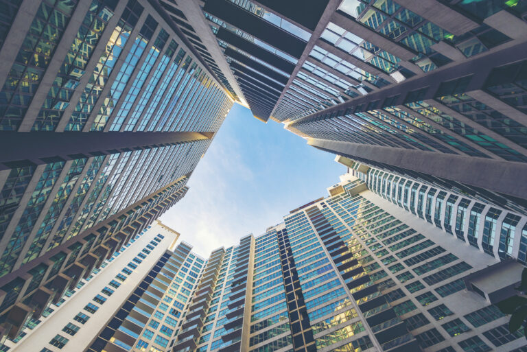 Central Business District in Singapore. Banking in Singapore is a service industry