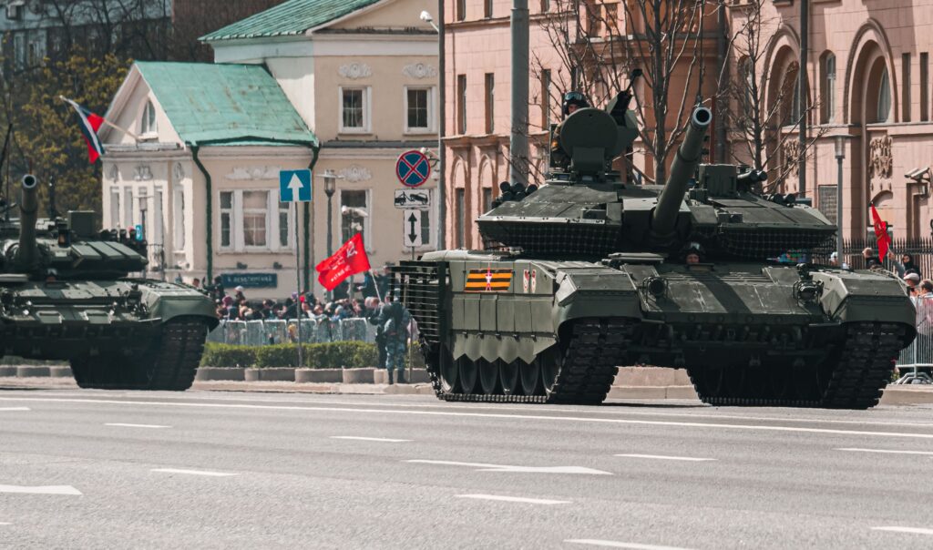 Russian Army Tanks on the streets of Moscow