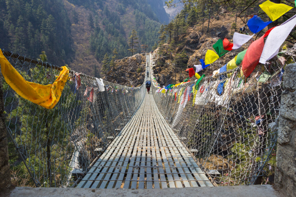 Suspension bridge in Himalaya