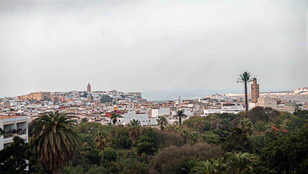 Townscape; Casablanca; Morocco: Middle East; Islam; houses; greenery; city