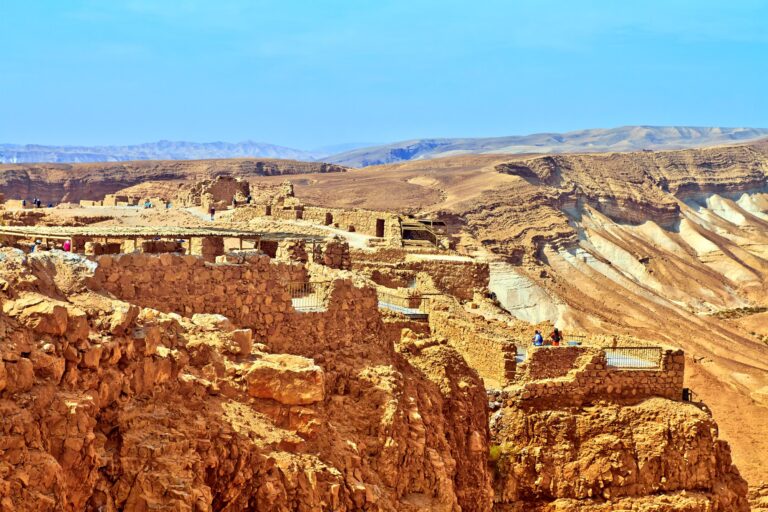 View of Masada fortress, Israel. Is an ancient fortification in the Southern District of Israel