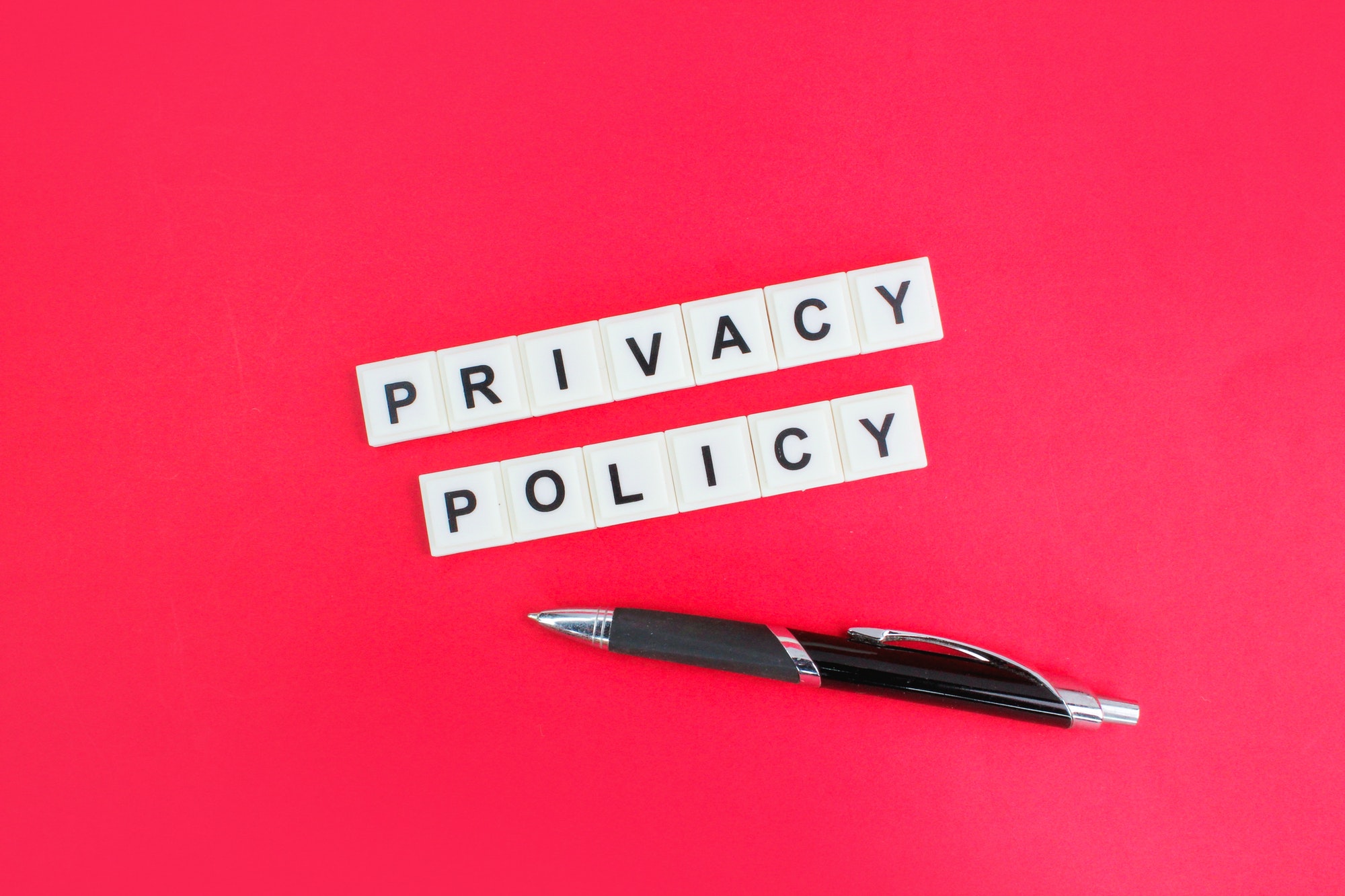 pen with alphabet words privacy policy