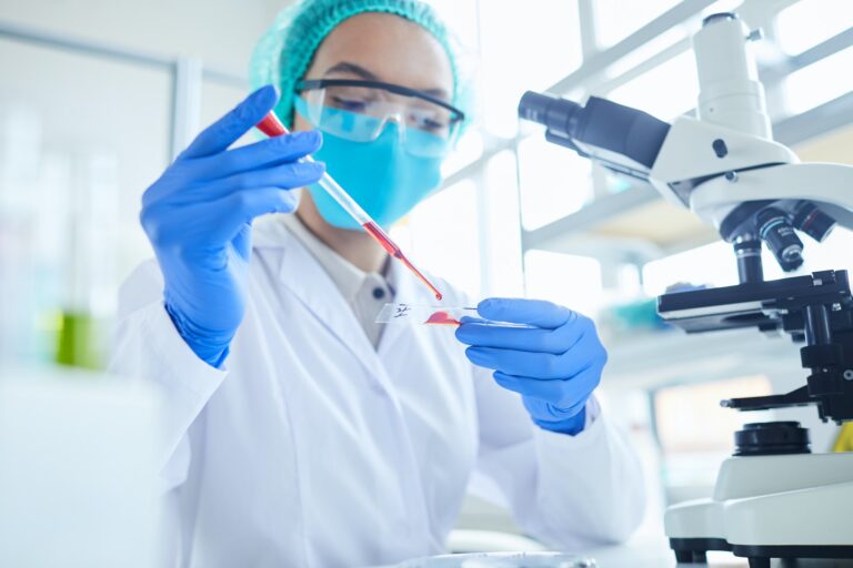 Lab Worker Doing Blood Test