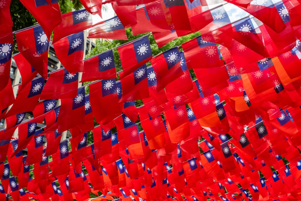 National Flag of Taiwan waving at outdoor