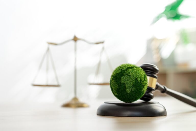 Green law concept. international environmental law Climate or environmental justice Law on green