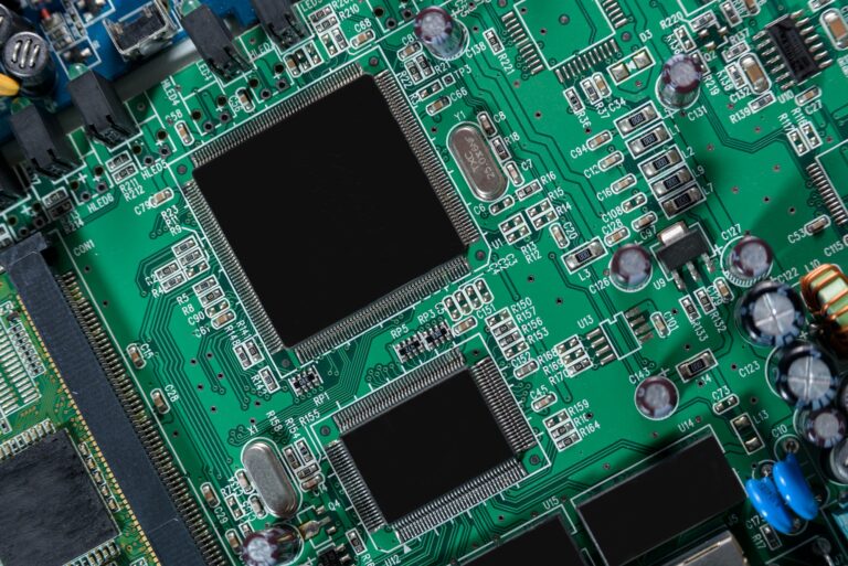 Microcircuit with chip close up