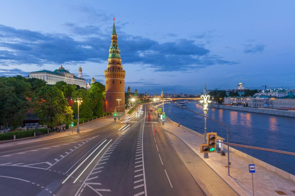 Moscow Kremlin at dusk, Russia