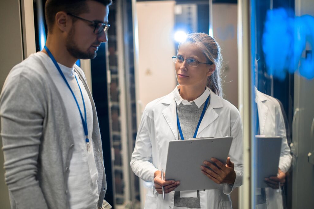 Research Team Working with Supercomputer