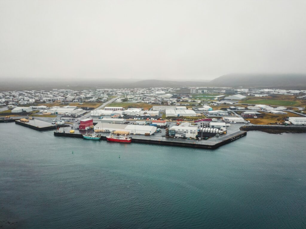 Grindavik fishing town by the sea in Iceland