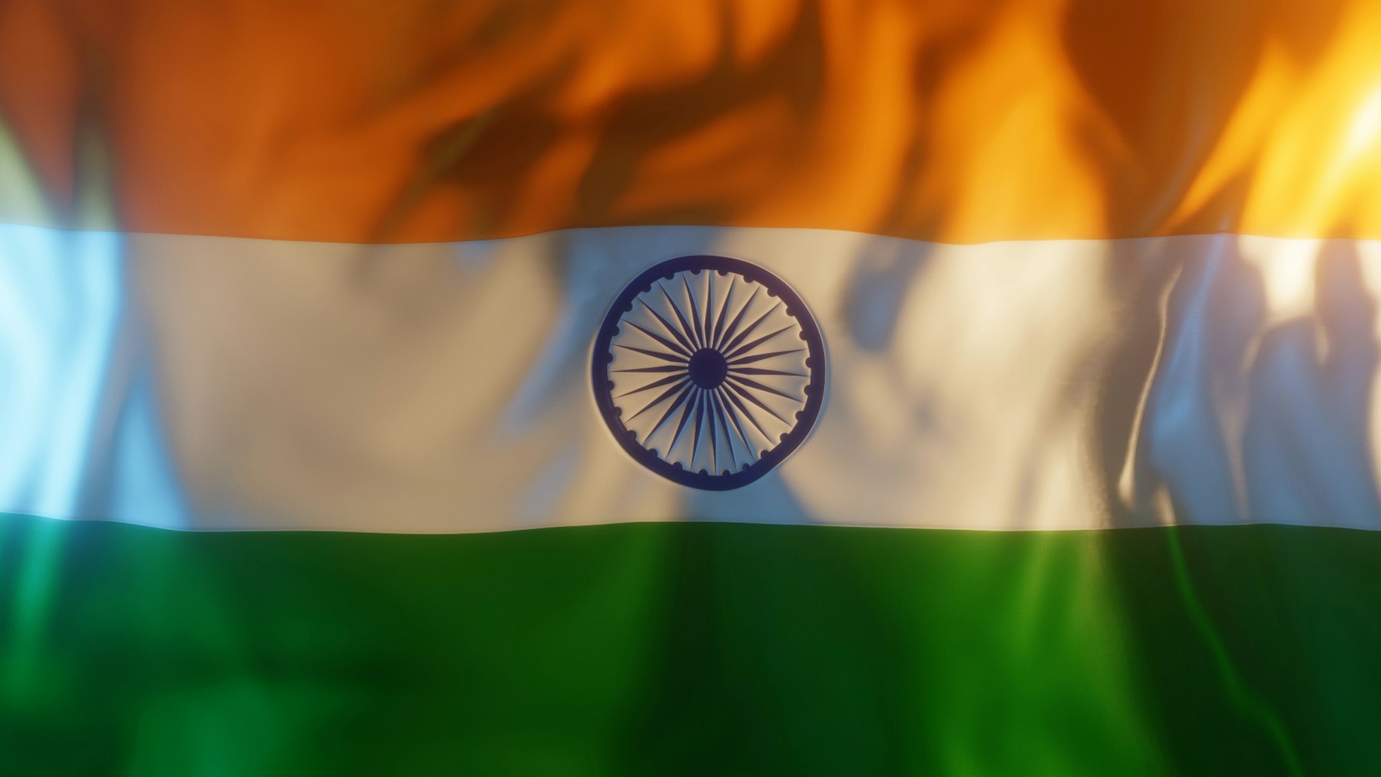 India Flag Frontal Close up