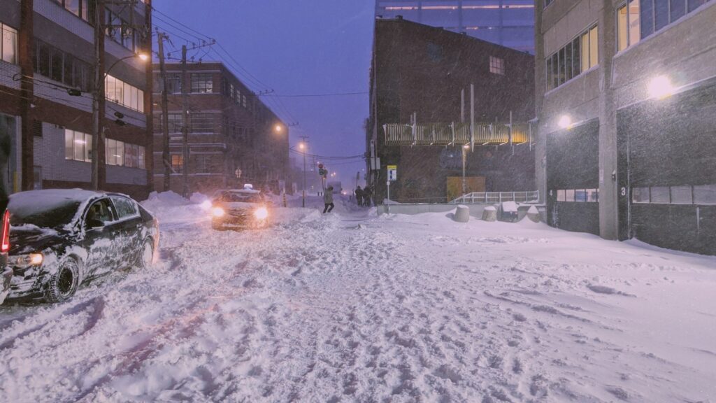 Snow storm in Montreal, canada