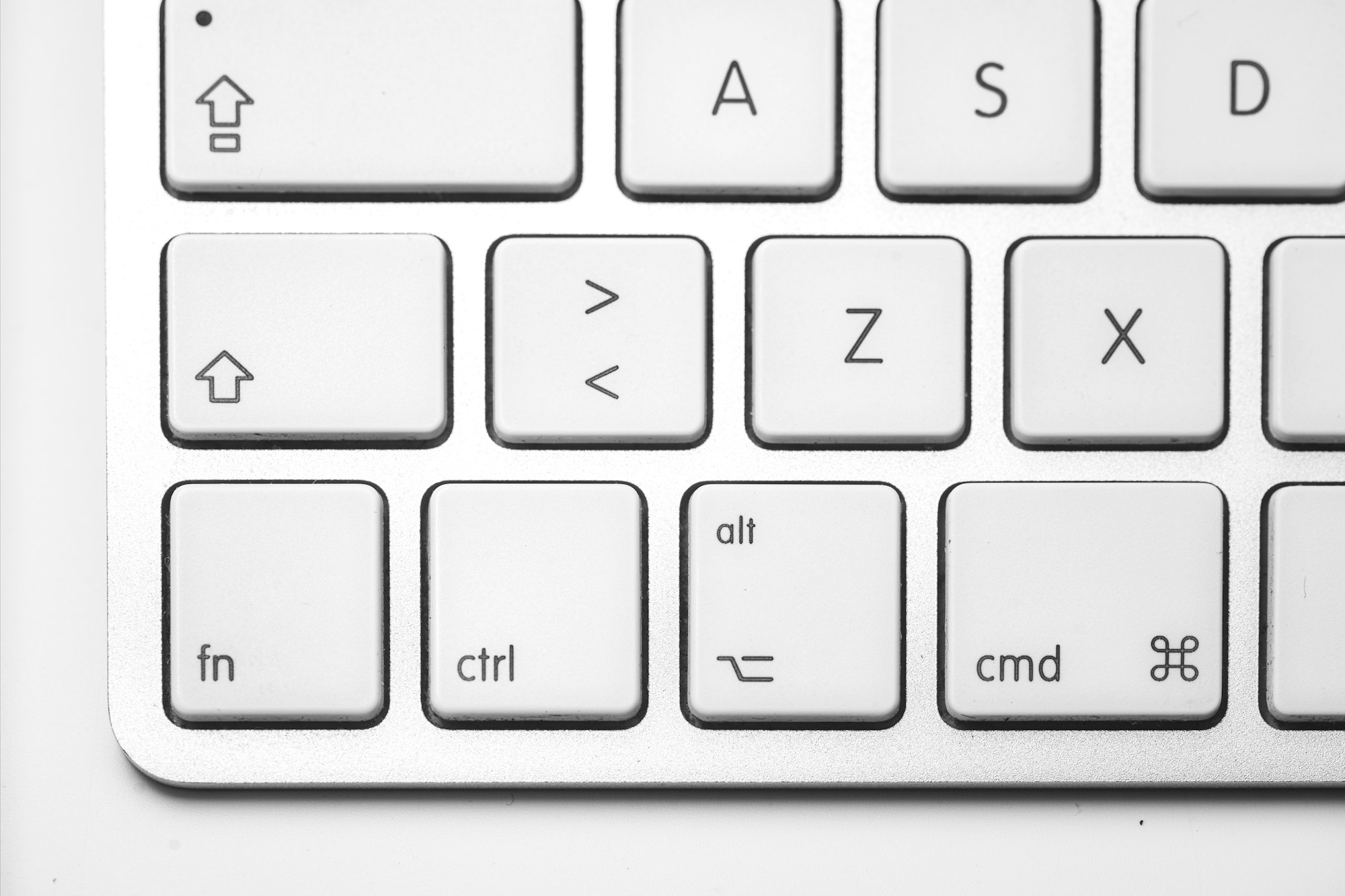 Area of a white computer keyboard