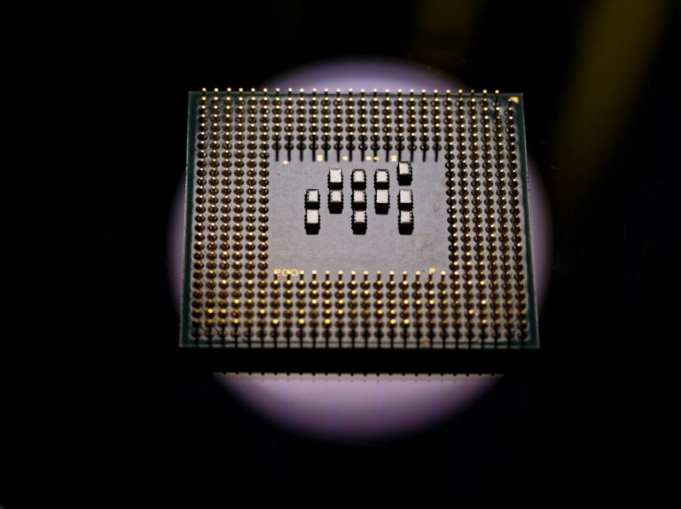 CPU gold pins view center of frame