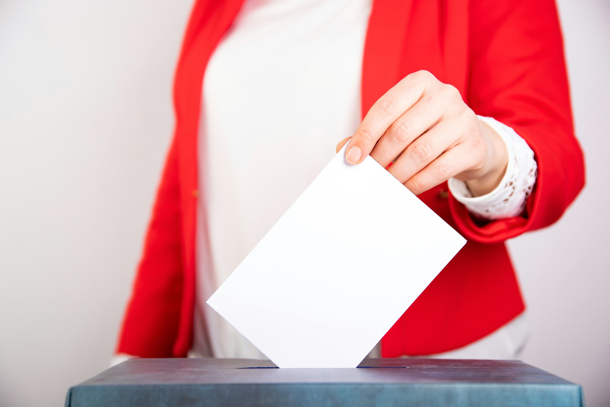 Woman votes on election day.