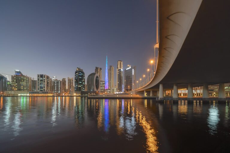 Dubai Downtown skyline, United Arab Emirates or UAE. Urban city.