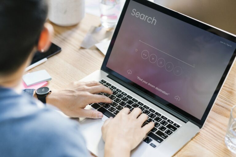 Businessman using a laptop