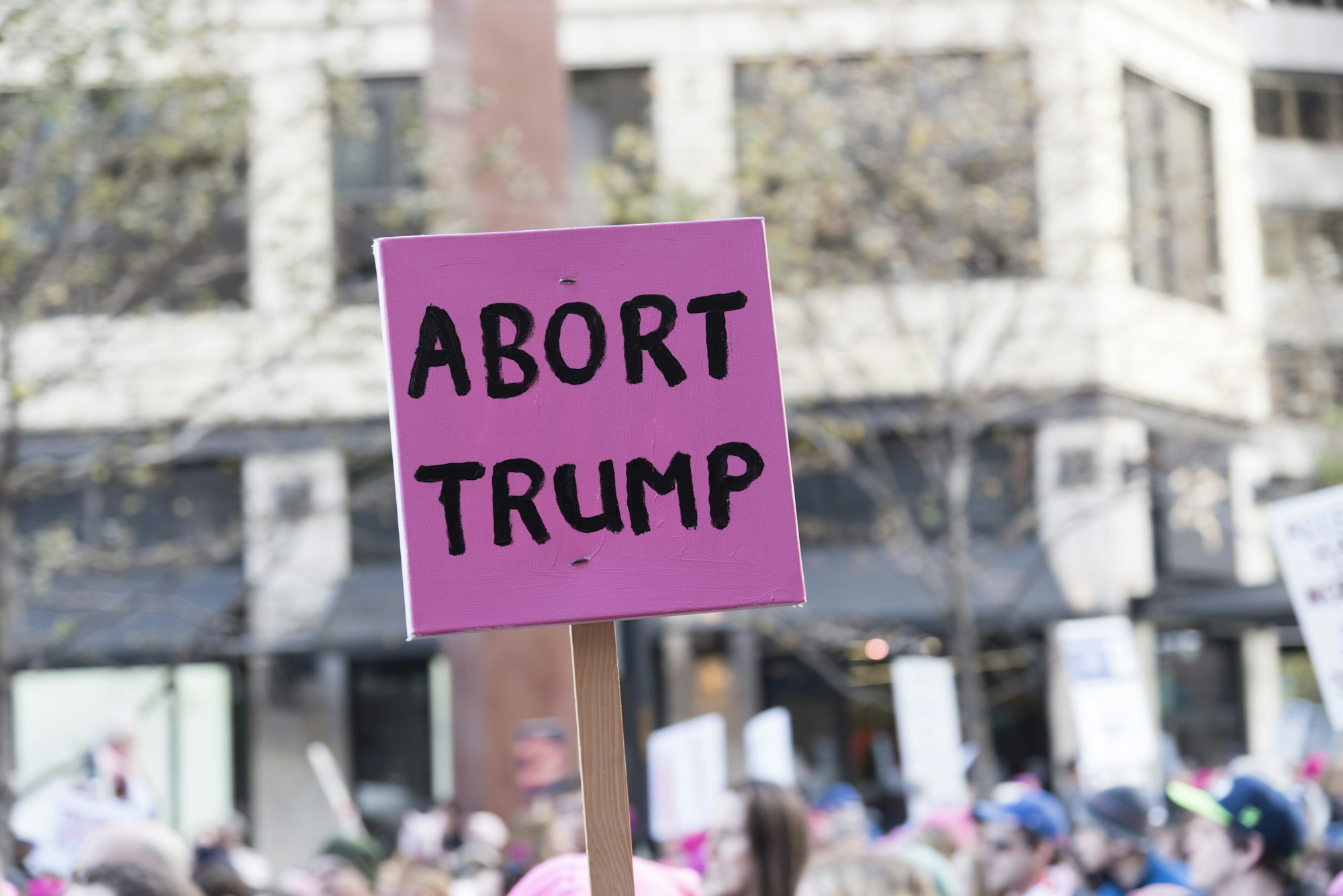 Abort Trump protest sign