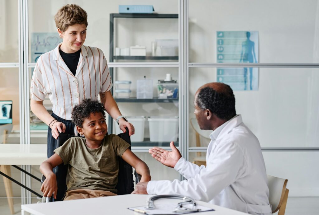 Doctor discussing rehabilitation with patient