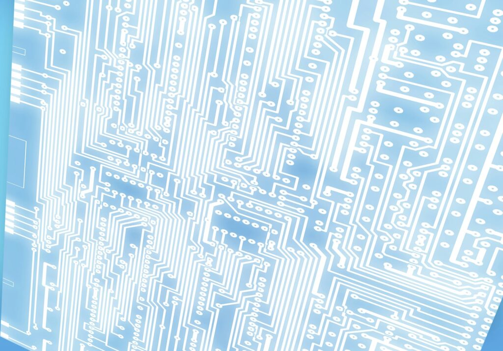 Abstract blue circuit board background