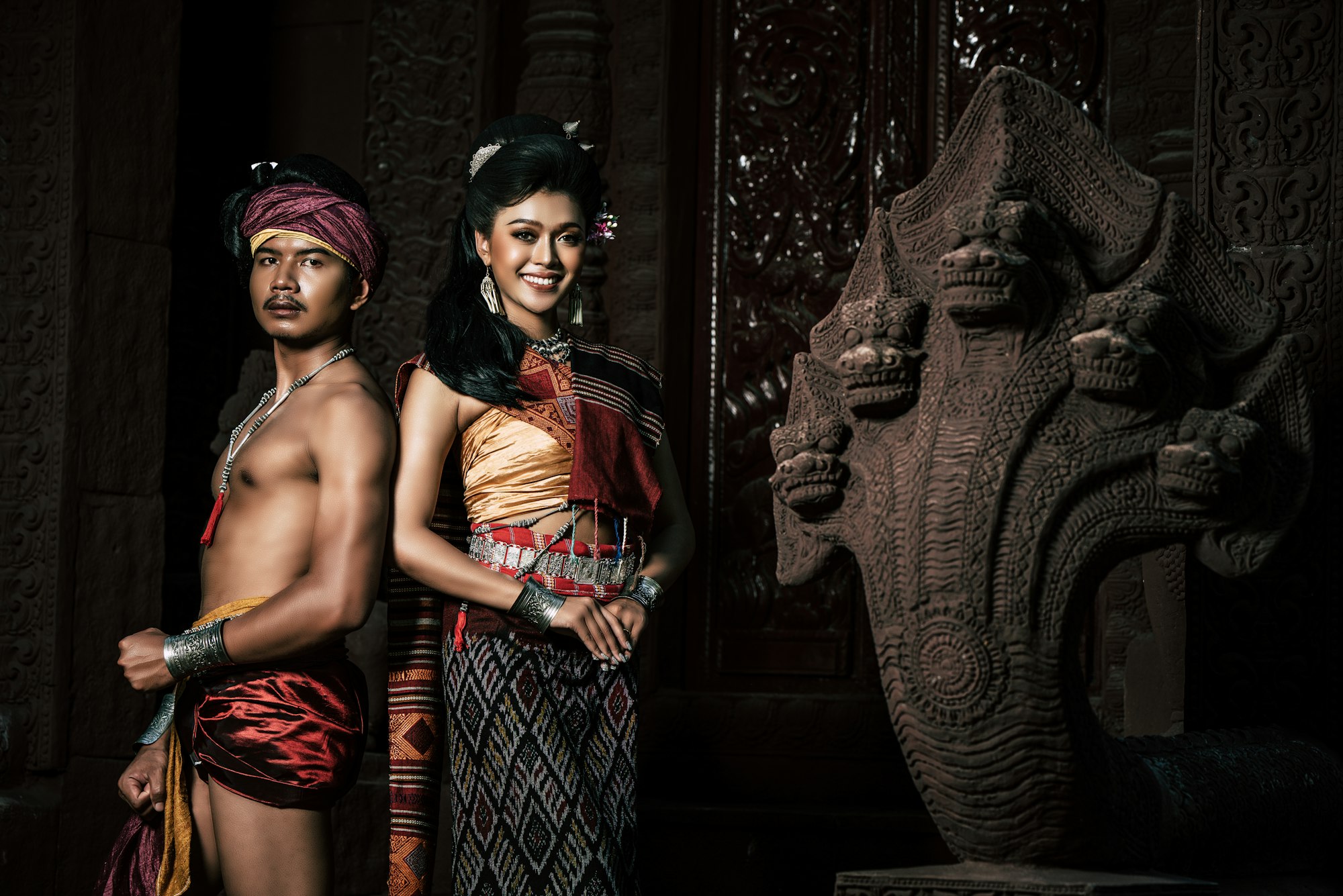 Young Actor and Actress wearing beautiful ancient costumes