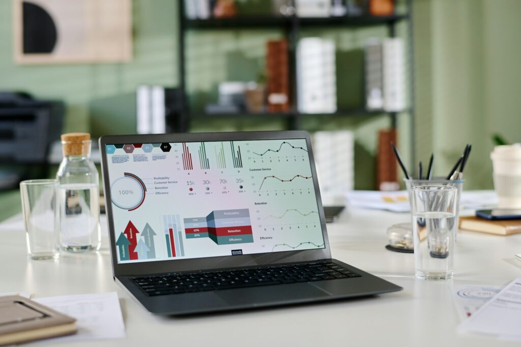 Displaying Analytical Data on Modern Laptop in Office