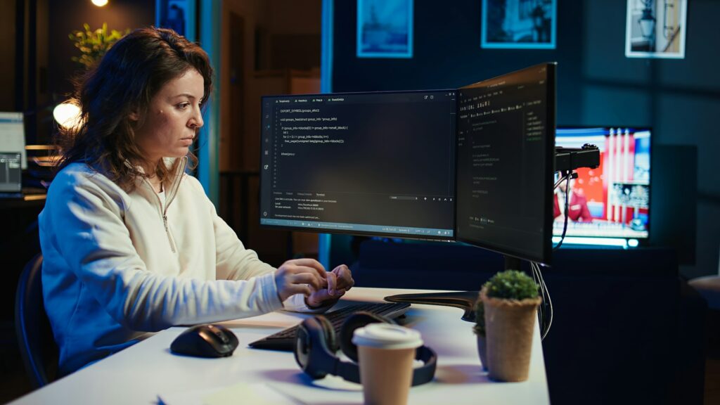 Remote IT employee typing on keyboard, increasing data security