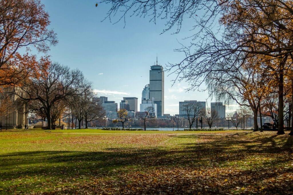 Boston skyline and Charles River seen from MIT in Cambridge - Massachusetts, USA