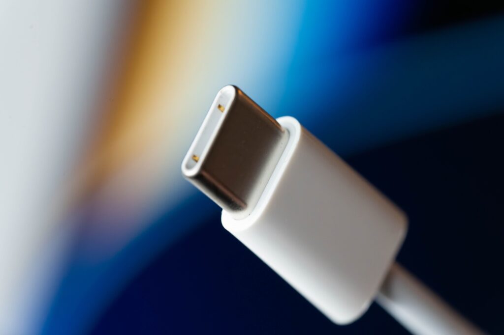 Close up of USB-C male connector