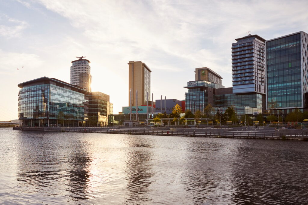 Manchester, UK - 4 May 2017: BBC Media City Buildings In Manchester