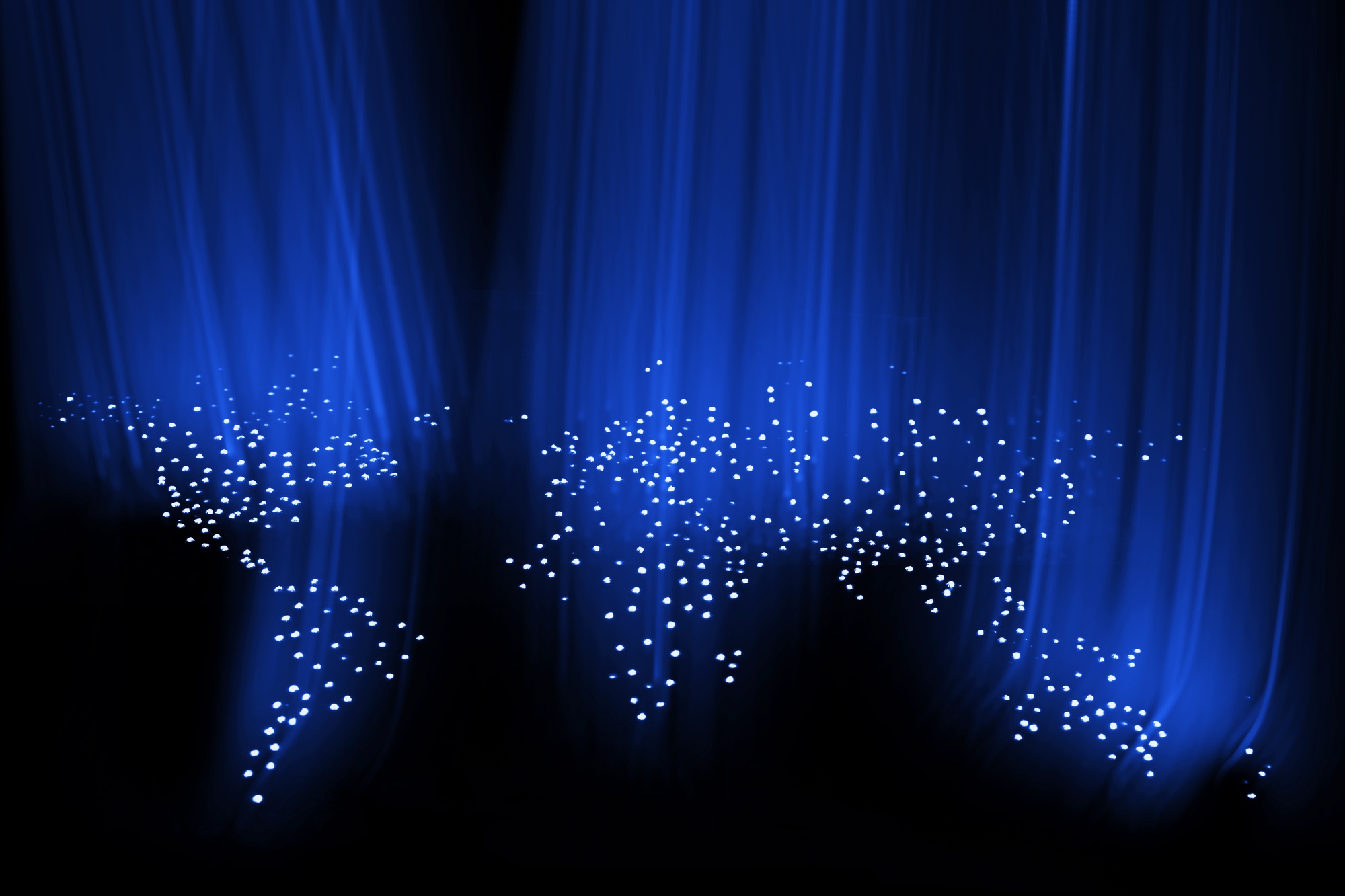 Visualization of data collection from gadgets on the map of the planet earth.