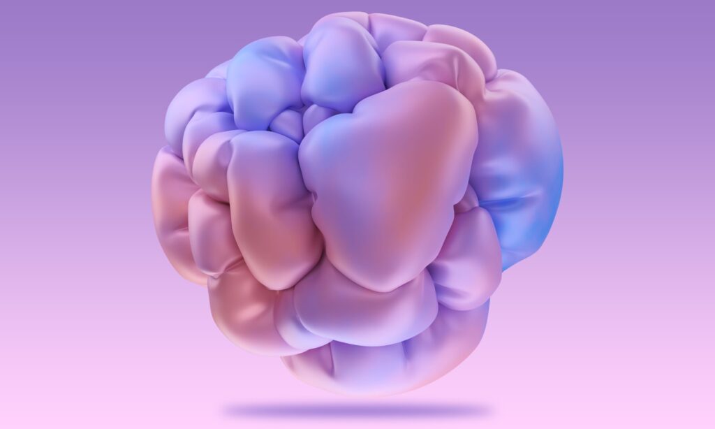 A computer generated image of a human brain