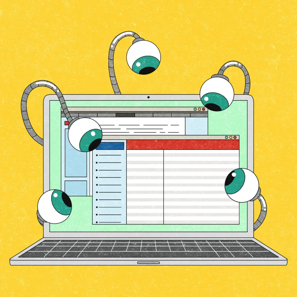 How Workplace Surveillance Software Redefining New Trust, Productivity and Privacy 01shoptalk bossware illo superjumbo