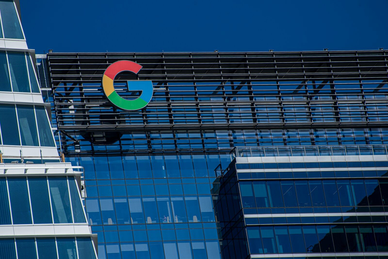 a building with a google logo on it