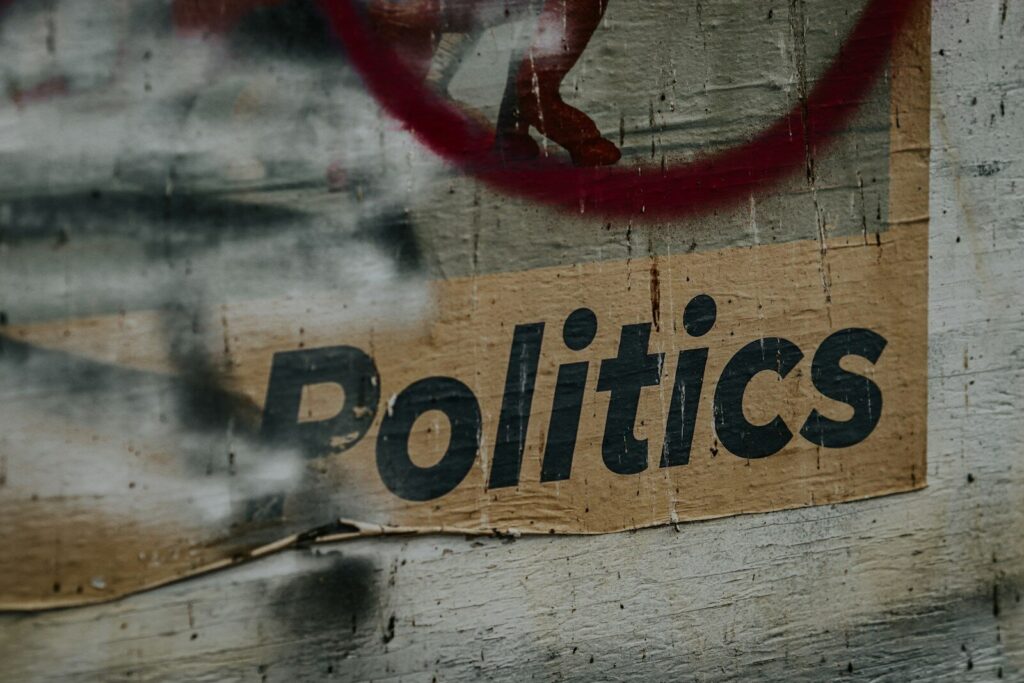 Why Battle Over AI Is Becoming New America's Political War a sign on a wall
