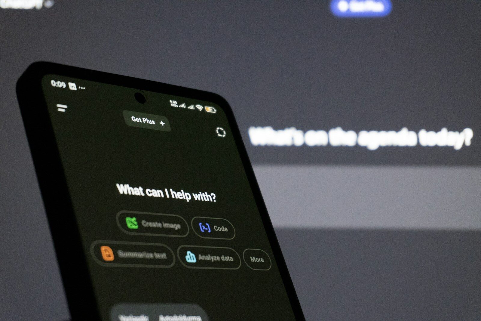 A Defining Moment for New AI Regulation in America Smartphone screen displaying ai assistant interface.
