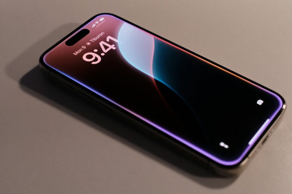 A close up of a cell phone on a table