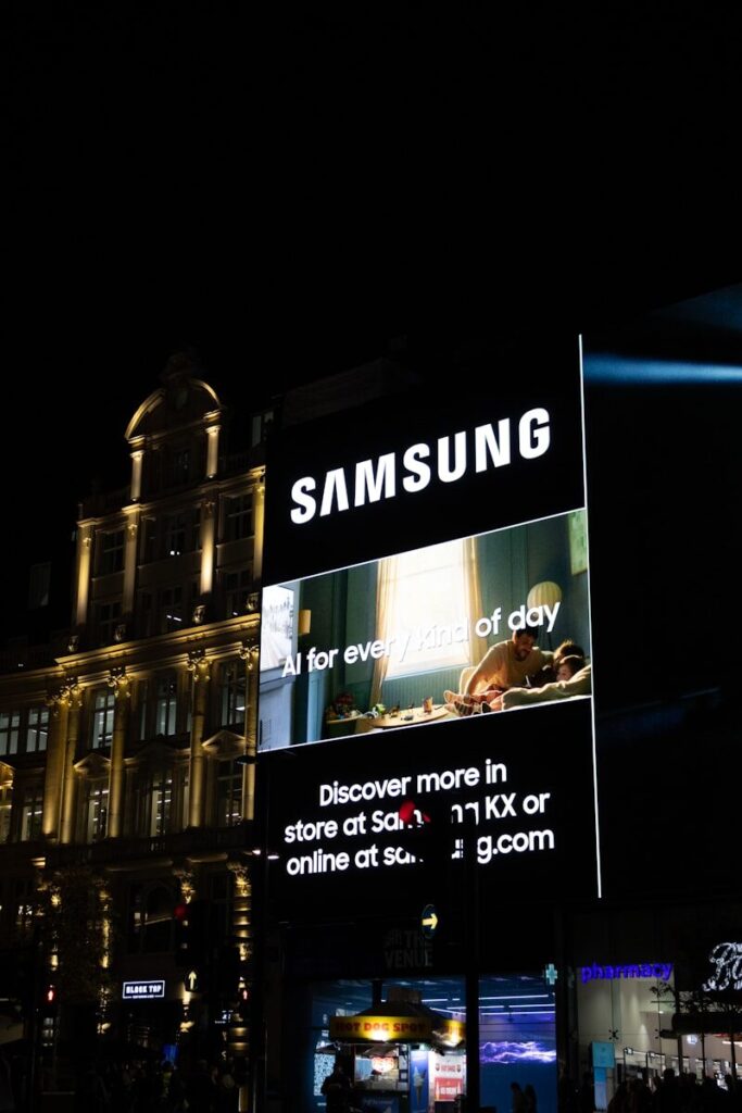 Samsung’s Robotics Push Signals the New Rise of Physical AI Samsung billboard at night in a city