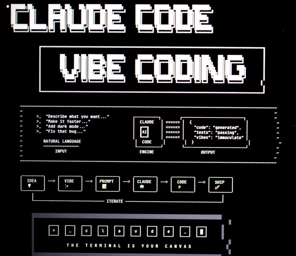 Why the Future of AI Assistants Becoming New Regulatory Battleground Claude code vibe coding diagram with text